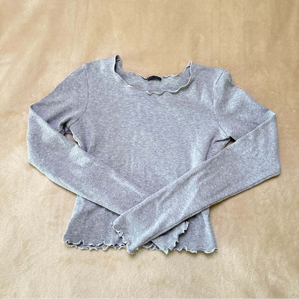 Brandy Melville Gray Long Sleeve Top